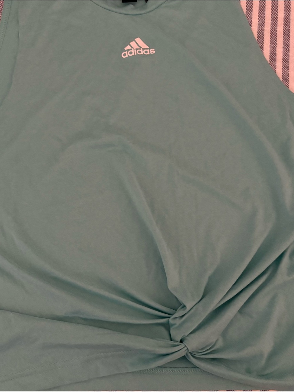 adidas women Sage Green tennis Short Sleeve Crew Tee with Chest Logo